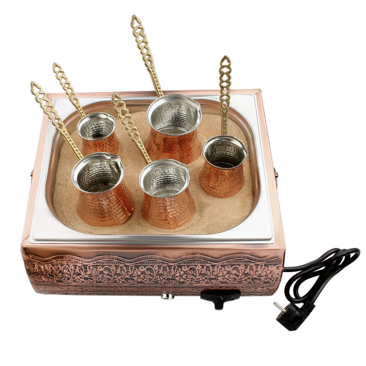 Authentic Turkish Copper Electric Hot Sand Coffee Maker Heater Machine –  TheWokeNest