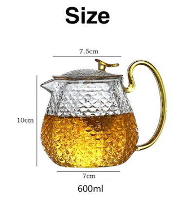 High Temperature Resistance Borosilicate Glass Teapot with a Filter and/or Cups