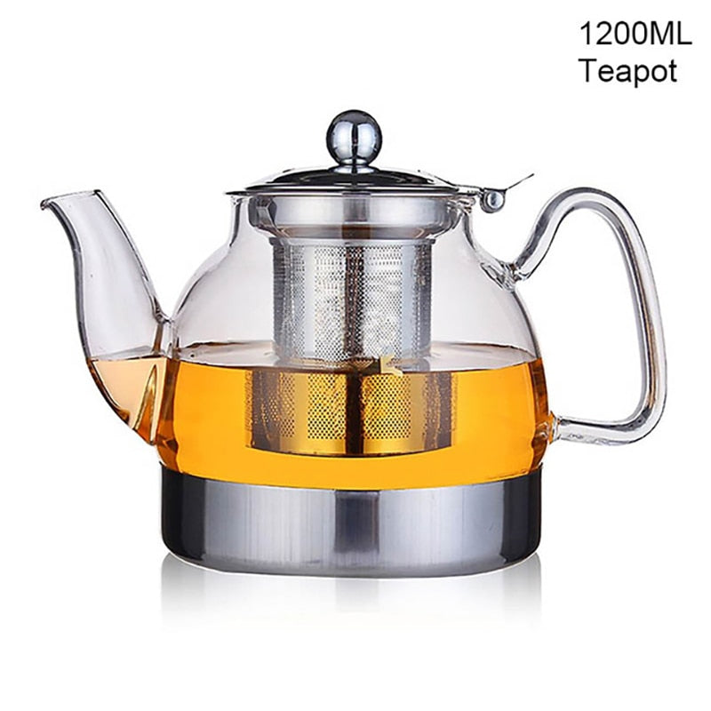Glass Teapot Gas Stove Induction Cooker Water Kettle With Filter Heat –  TheWokeNest