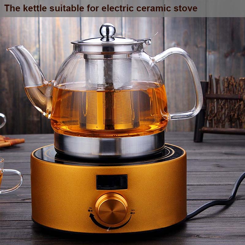 Glass Teapot Gas Stove Induction Cooker Water Kettle With Filter