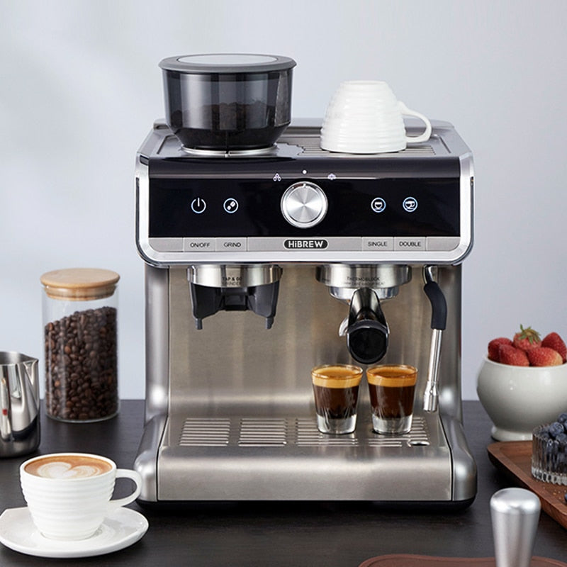 HiBREW Barista Pro 19Bar Bean Grinder Steamer Espresso Coffee Machine