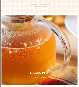 Big Transparent Borosilicate Glass Teapot Heat-Resistant Kettle 1L/1.5L
