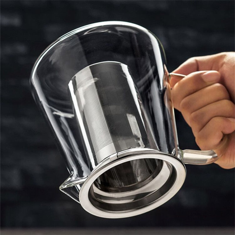 Heat Resistant Glass Stovetop Teapot Kettle With Stainless Steel Infuser and Lid