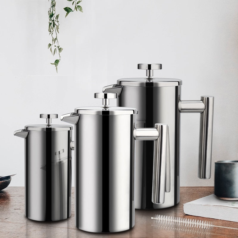 Insulated Double-Walled Stainless Steel French Press – TheWokeNest