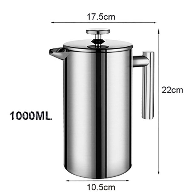 Insulated Double-Walled Stainless Steel French Press
