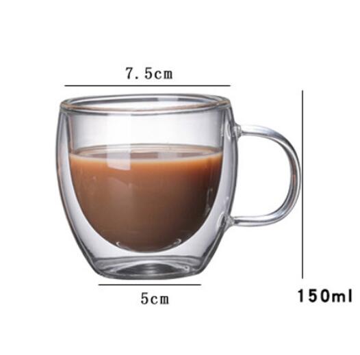 Double Wall Glass Cup  Heat Resistant Beer Coffee Tea