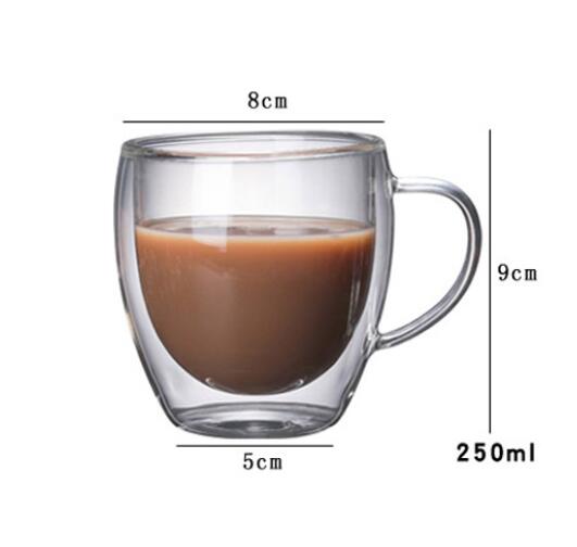 Double Wall Glass Cup  Heat Resistant Beer Coffee Tea