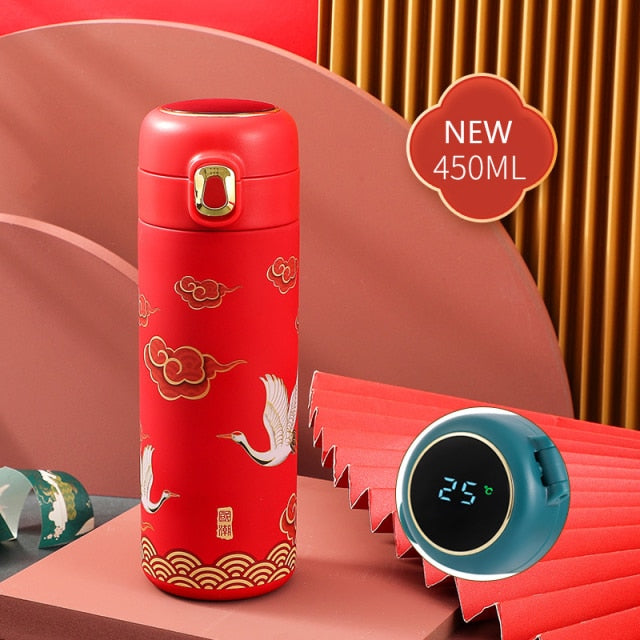 Intelligent Thermos Coffee Bottle Chinese Classical Style LED Touch Di –  TheWokeNest