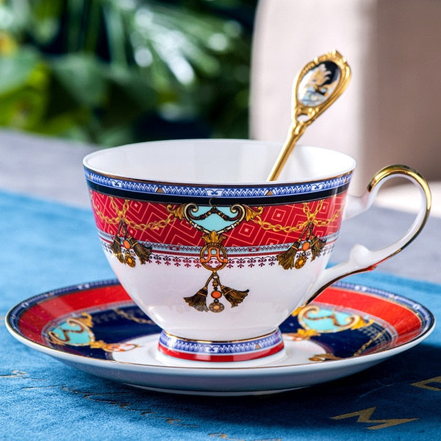 Fine Bone China Coffee Cup Set European Royal Style Tea Cups And Saucers  Set 200ml Ceramic Tea Cup Set Porcelain Cup For Coffee