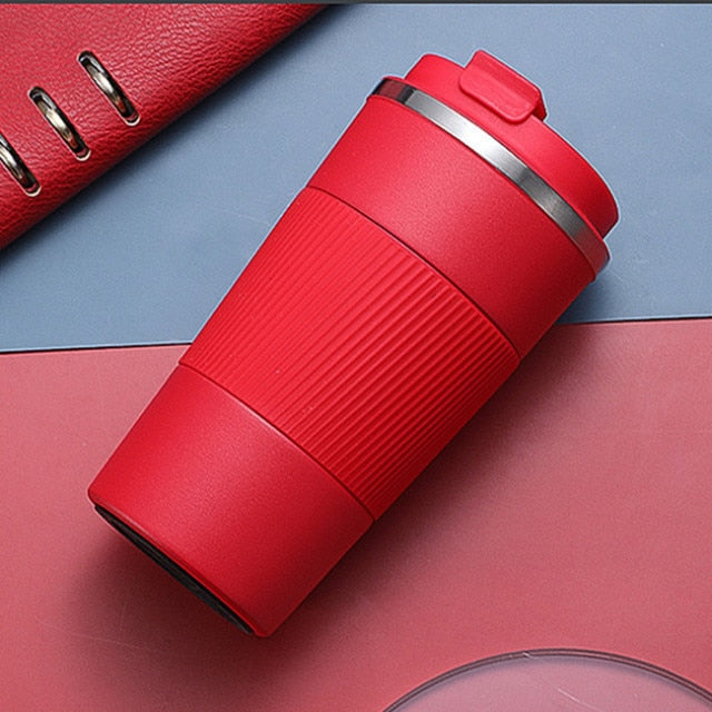 380ml/510ml Double Stainless Steel Coffee Mugs with Non-slip Case Car  Vacuum Flask Travel Thermos Bottle Christmas Gifts