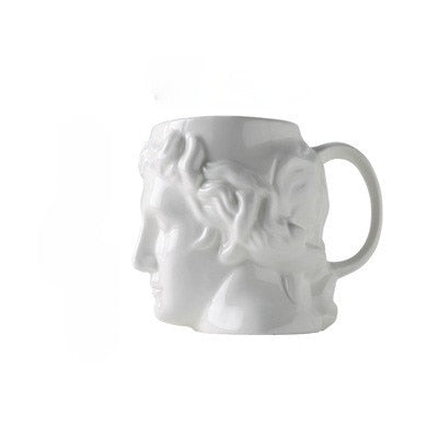 Large Capacity Greek God Apollo Head Mug Sculptured Coffee Cup
