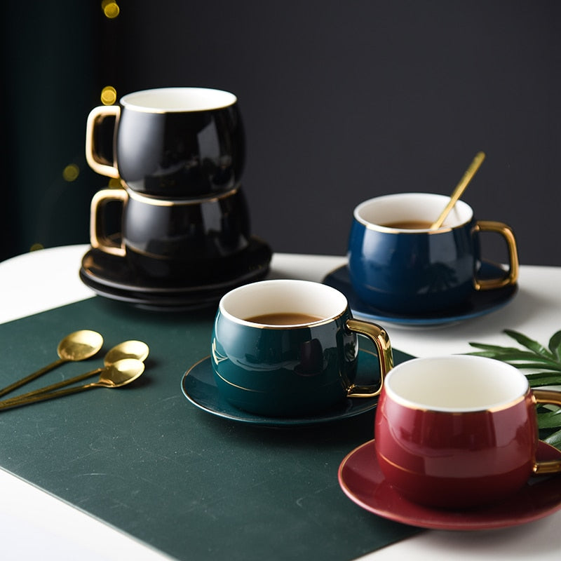 Modern Design Porcelain Coffee Cup and Plate – TheWokeNest