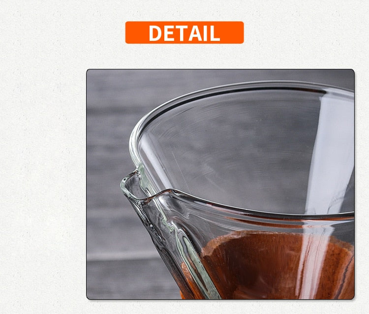 Custom 400ml 600ml 800ml Borosilicate Glass Pour Over Coffee Maker
