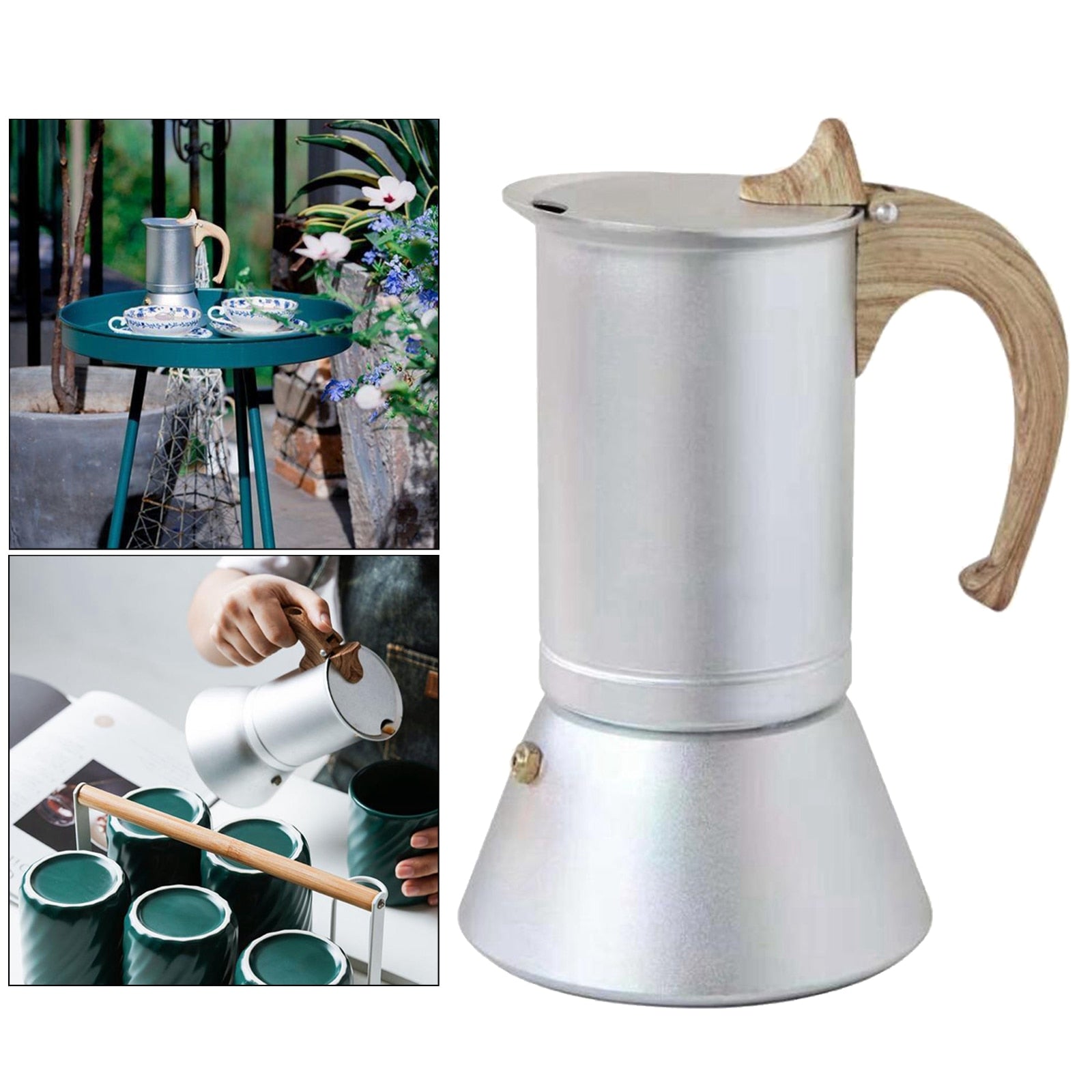 Aluminum Coffee Maker 3 Cups Espresso Pot Moka Pot Induction Cooker 150ml