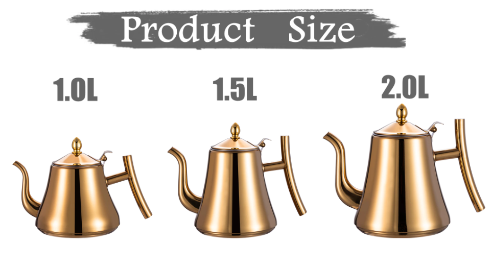 1L /1.5L/2L Teapot Stainless Steel Coffee Tea Kettle With Infuser
